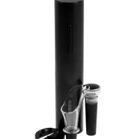 Набор сомелье электрический LSH-04, пробка, аэратор, штопор, от батареек, чёрный