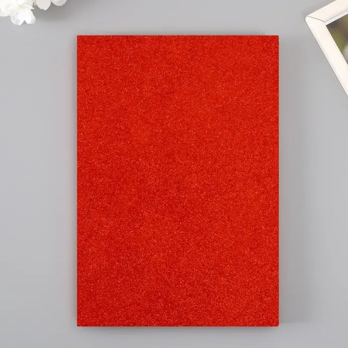 Фоамиран глиттерный 2 мм, 20х30 см, красный Фоамиран глиттерный 2 мм, 20х30 см, красный
