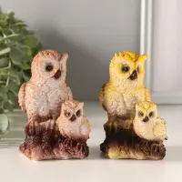 Сувенир Сова с совенком, микс 9,5х6х8 см