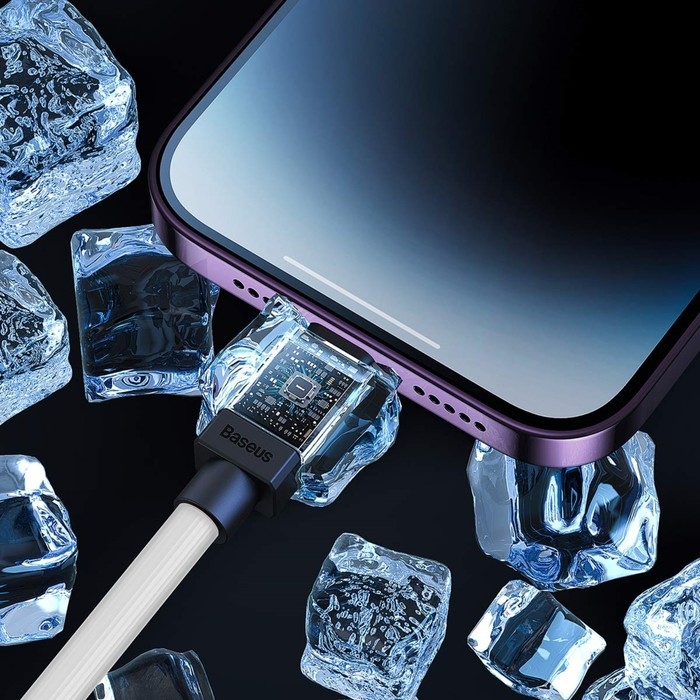 Кабель Baseus, Lightning - USB, 2.4 А, 2 м, белый Кабель Baseus, Lightning - USB, 2.4 А, 2 м, белый