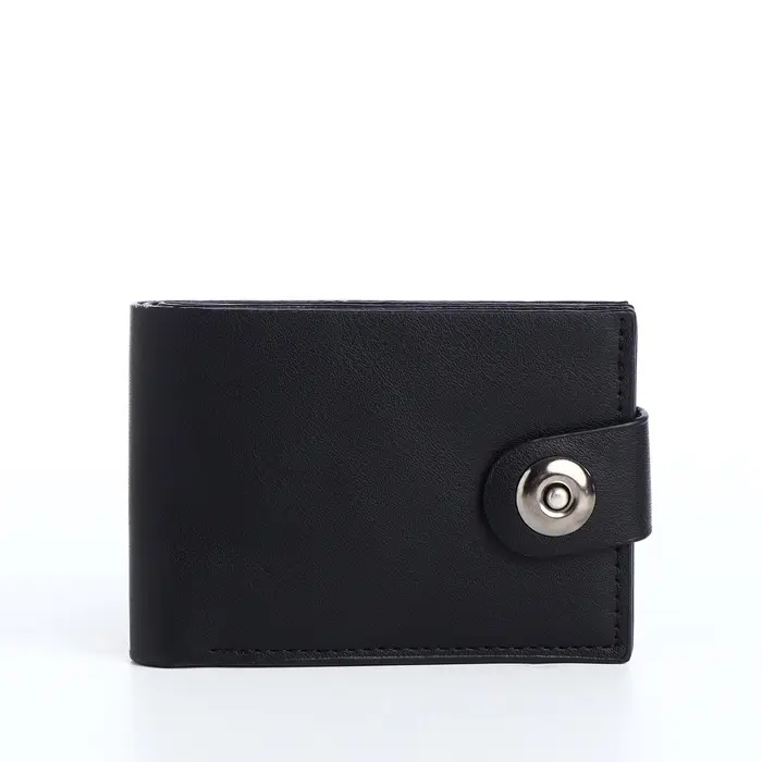 Портмоне мужское на магните, отдел для карт, купюр, чёрный