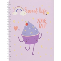 Бизнес-тетрадь А5,96л,кл,греб,мат.лам. Attache Selection Sweet Life Капкейк