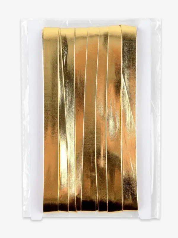 Косая бейка, кожзам, 15 мм, 10&plusmn;1 м, цвет золотой