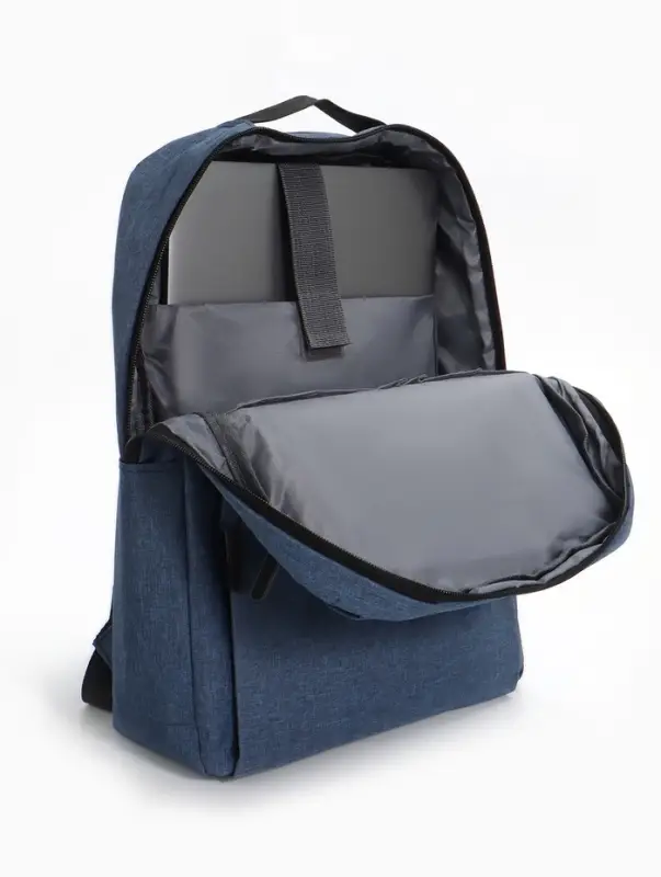 Рюкзак городской на молнии, с карманами, отделом для ноутбука, USB портом, 30&times;12&times;43 см, синий