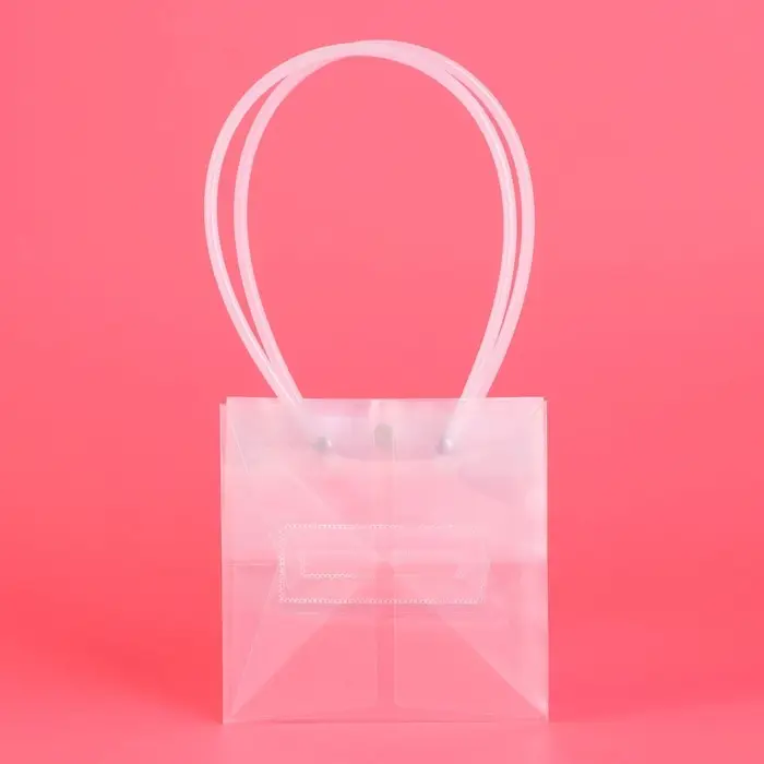 Пакет подарочный с квадратным дном, прозрачный, 13&times;13&times;13 см