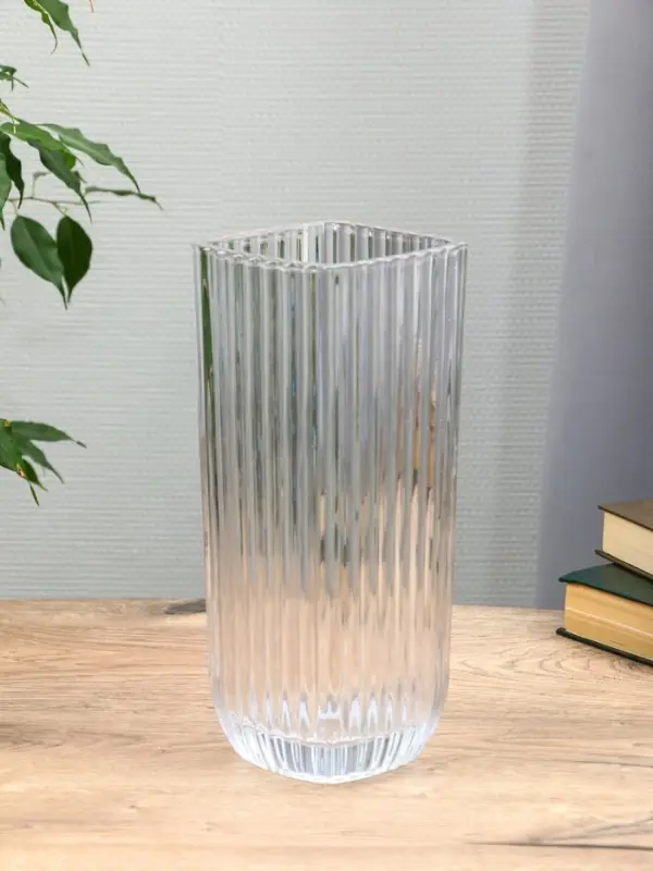 Ваза стекло настольная "Эдисон" полосы, 29х11,5 см, прозрачный