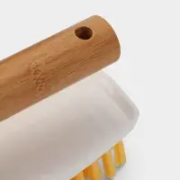 Щетка утюжок Meli, ручка бамбук, 13.5&times;6 см, ворс желтый