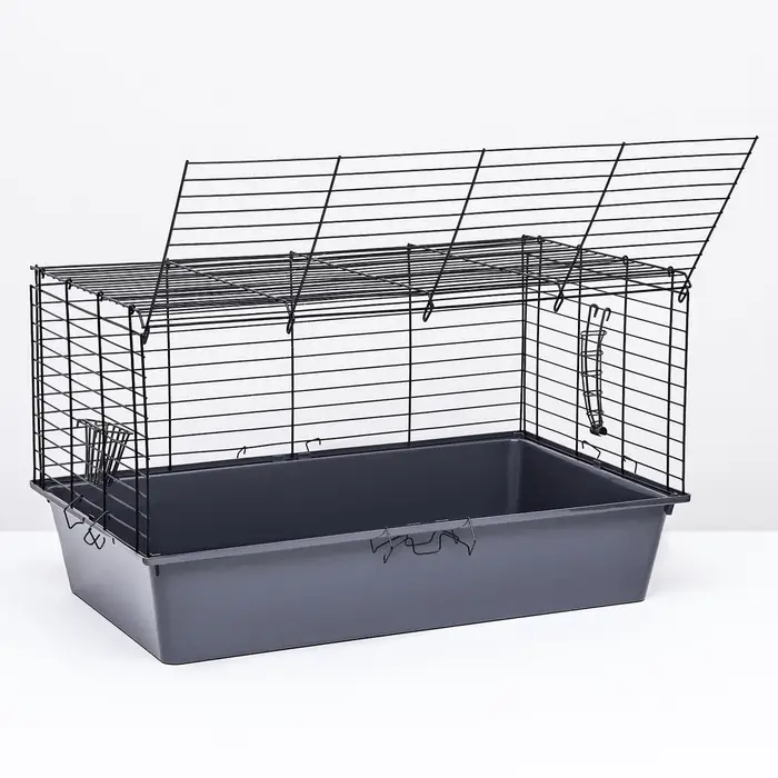 Клетка для кроликов, морских свинок &laquo;Пижон&raquo; №4 складная, 80&times;50&times;47 см, светло-серая