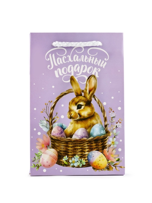 Пакет подарочный под кулич «Пасха», заяц, 12 х 18 х 12 см Пакет подарочный под кулич «Пасха», заяц, 12 х 18 х 12 см
