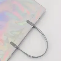 Пакет подарочный ПВХ, голография, серебро, пластиковая ручка, 26×22.5×10 см Пакет подарочный ПВХ, голография, серебро, пластиковая ручка, 26×22.5×10 см