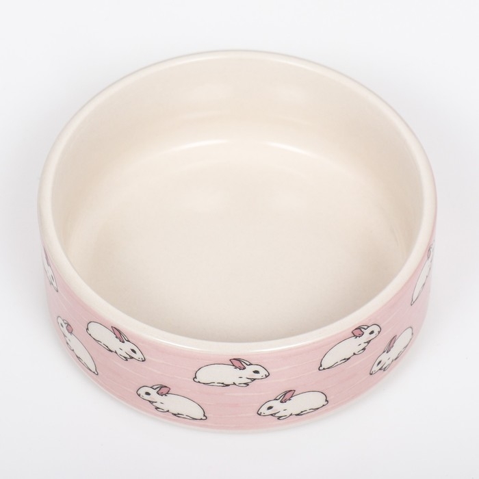 Миска керамическая Миска керамическая "Кролики" 200мл, 10,5 х 4 см, розовая