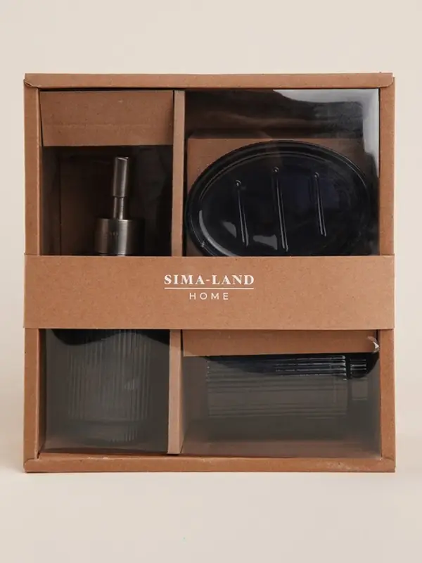 Аксессуары для ванной SL Home, 3 предмета: дозатор, мыльница, стакан