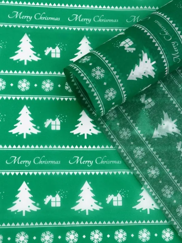 Бумага упаковочная новогодняя тишью «Лес»,50×66 см Бумага упаковочная новогодняя тишью «Лес»,50×66 см