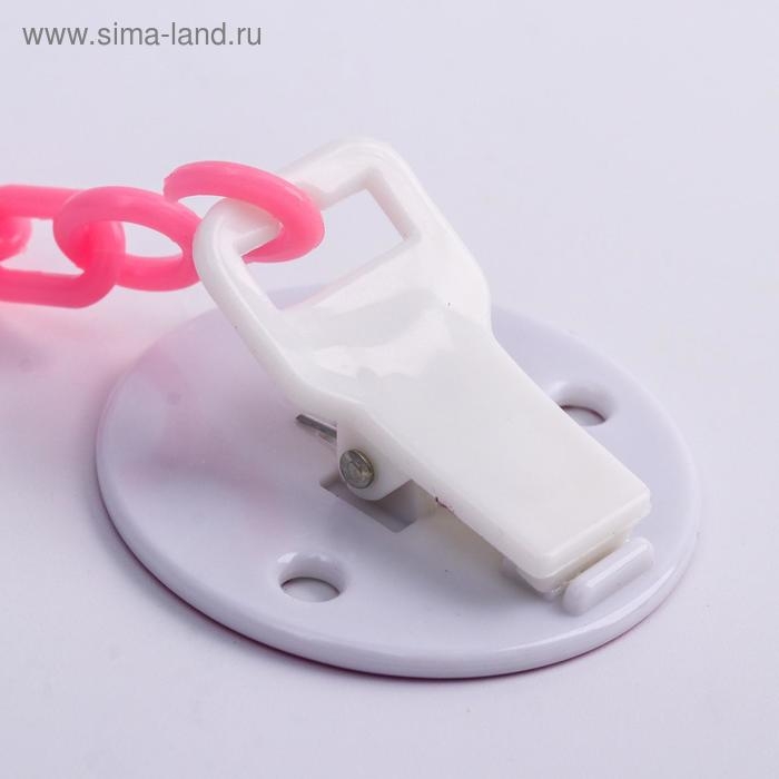 Держатель для соски - пустышки «Кошечка», на цепочке, цвет розовый