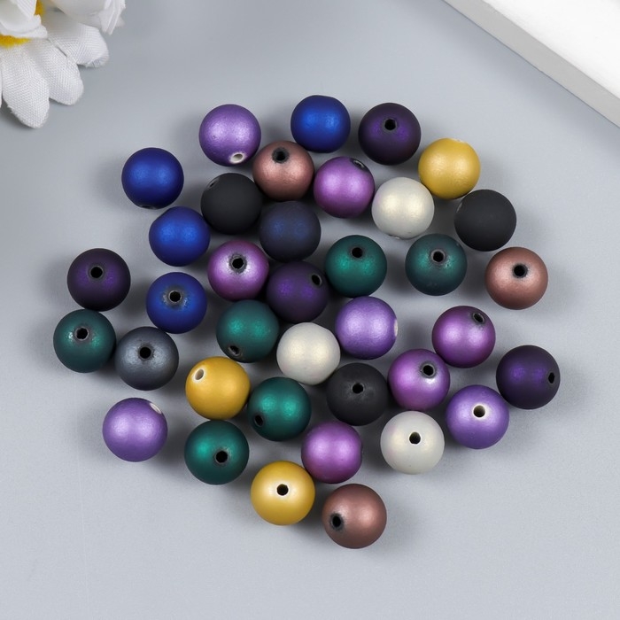 Бусины для творчества пластик Бусины для творчества пластик "Шарики. Холодные оттенки металлик" набор 20 гр 1х1х1 см