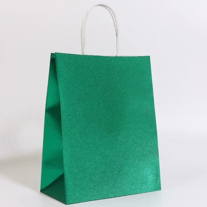 Пакет крафт с глиттером лазурный, 21 х 11 х 27 см 1 шт Пакет крафт с глиттером лазурный, 21 х 11 х 27 см 1 шт