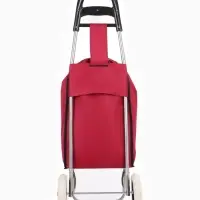 Сумка-тележка хозяйственная на шнуре, 28&times;18&times;94 см, бордовая