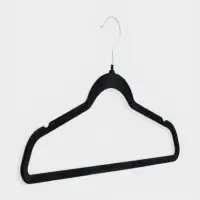 Плечики - вешалки для одежды Доляна, 44.5&times;22 см, 5 шт., флокированное покрытие, чёрные