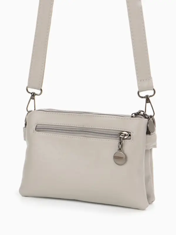 Сумка женская кросс-боди на молнии, 20.5&times;2&times;13 см, серая
