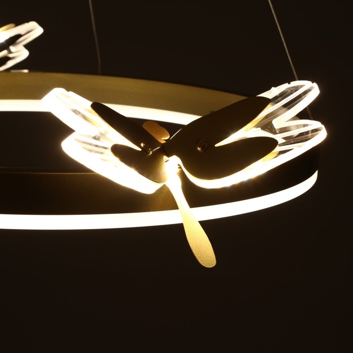 Люстра "Стрекоза" LED 48Вт 3000-6000К золото 52х52х80 см BayerLux