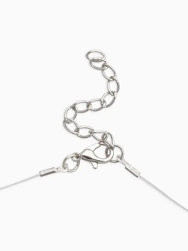 Кулон на леске &laquo;Сердце&raquo;, белый в серебре, 33 см