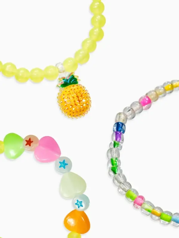 Браслет детский «Выбражулька», 3 шт. набор, ананас, бусины, цветной Браслет детский «Выбражулька», 3 шт. набор, ананас, бусины, цветной