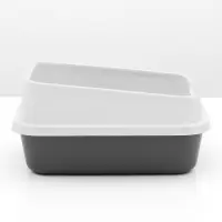 Туалет для кошек &laquo;Сима Люкс&raquo;, 30&times;39&times;19 см, с бортом, пластик, серый, тёмно-серый