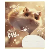 Тетрадь 12 листов в линейку ErichKrause Fluffy, 60 г/м&sup2;, обложка мелованный картон, МИКС