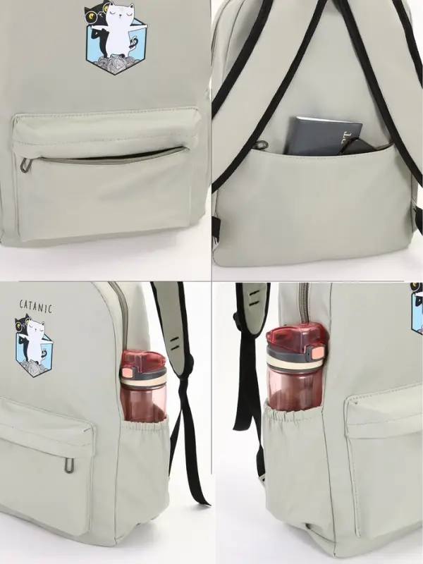 Рюкзак школьный на молнии, с карманами, с принтом, размер 30&times;12&times;43 см, зелёный