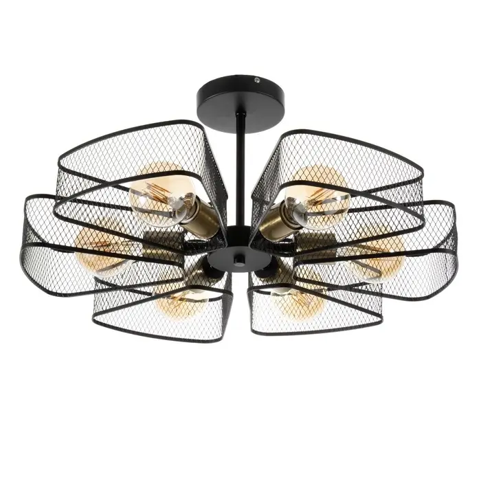 Светильник потолочный BayerLux &laquo;Агава&raquo;, 6хЕ27, 40 Вт, чёрный, 56&times;56&times;23 см