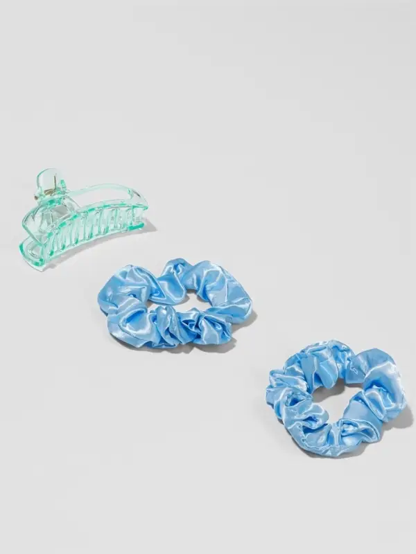 Мягкие бигуди &laquo;Волшебный локон&raquo;, 4 предмета: бигуди, резинки 2 шт., крабик, голубые