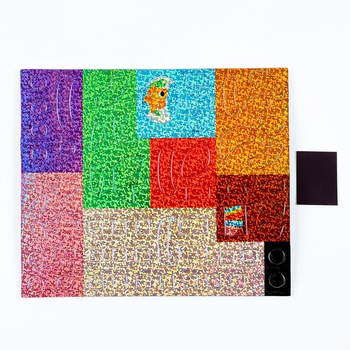 Аппликация стикерами форменная на магните «Рыжий котик», набор для творчества, стикерная мозаика Аппликация стикерами форменная на магните «Рыжий котик», набор для творчества, стикерная мозаика