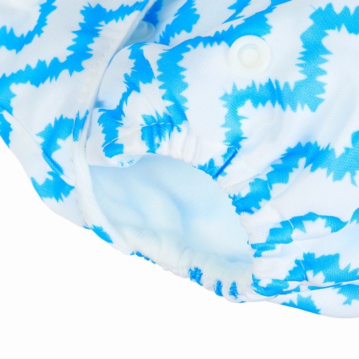 Многоразовый подгузник «Зигзаги», 3-15 кг, цвет голубой, Крошка Я
