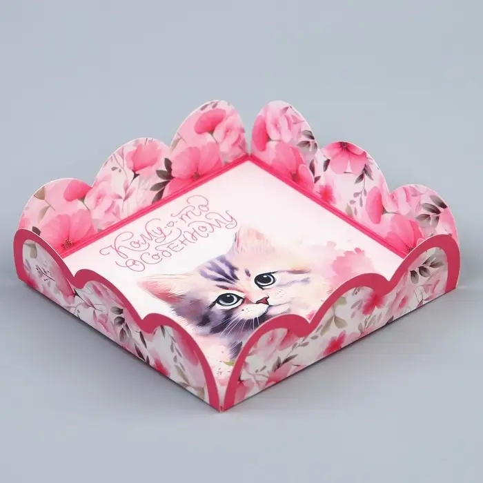 Коробка для печенья, кондитерская упаковка с PVC крышкой, «Котёнок», 10.5 х 10.5 х 3 см Коробка для печенья, кондитерская упаковка с PVC крышкой, «Котёнок», 10.5 х 10.5 х 3 см