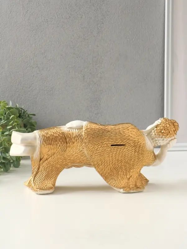 Копилка для денег &laquo;Спящий Будда&raquo;, гипс, белый с золотом, 17&times;36&times;15 см