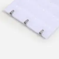 Застёжка для бюстгальтера, удлинитель, 3 ряда 3 крючка, 5×5.5 см, белая