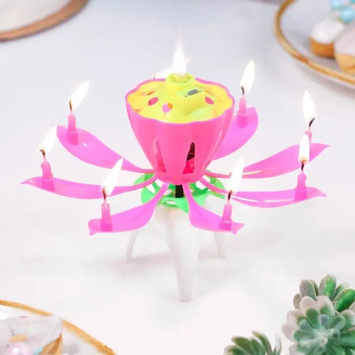 Свеча для торта музыкальная «Тюльпан», розовая, 12×5 см Свеча для торта музыкальная «Тюльпан», розовая, 12×5 см