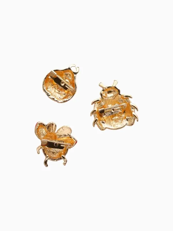 Брошь &laquo;Божья коровка&raquo;, форма МИКС, красно-чёрная в золоте