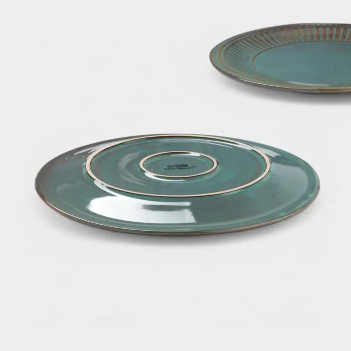 Тарелки Доляна &laquo;Винтаж&raquo;, d=27 см, набор 2 шт., керамика, бирюзовые