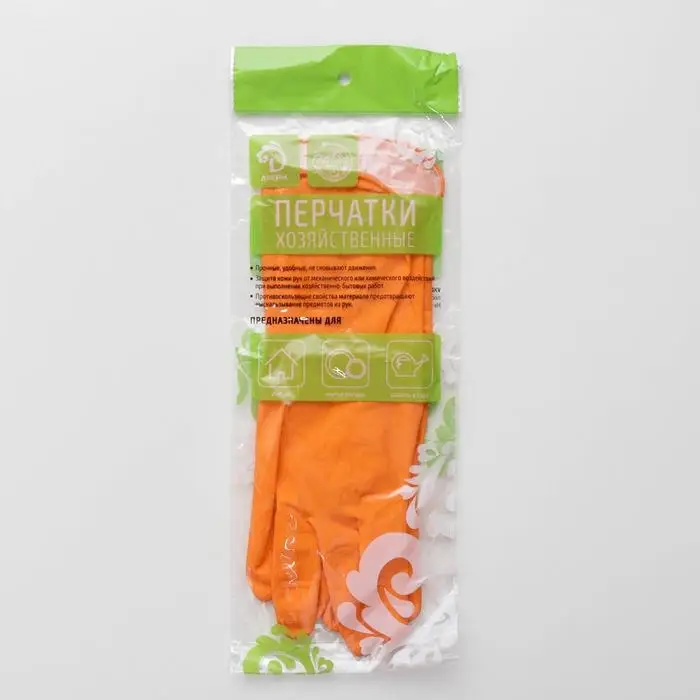 Перчатки хозяйственные Доляна, размер M, латексные, цвет МИКС Перчатки хозяйственные Доляна, размер M, латексные, цвет МИКС