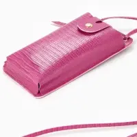 Сумка на магните, с длинным ремнём, однотонная, 10&times;2.5&times;20 см, малиновая