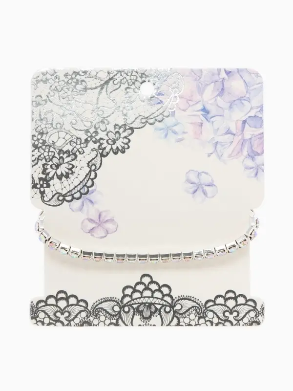 Браслет со стразами &laquo;Лёд&raquo;, d=5 см, 1 ряд, 4 мм, радужный в серебре