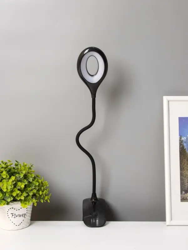 Светодиодный настольный светильник, 5Вт, 3000-6000К, 350 Лм, 13,5x7x38 см, чёрный