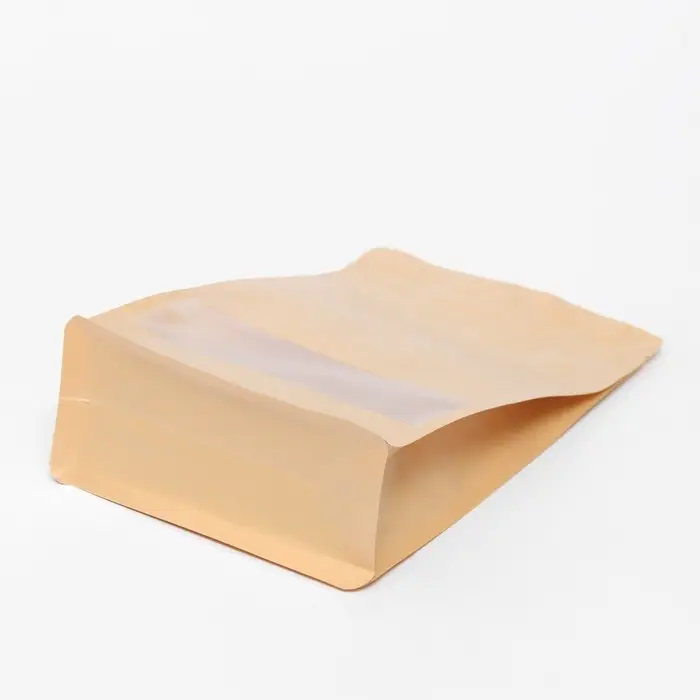 Пакет Zip - lock Крафт с плоским дном, прямоугольное окно, 16×26 см Пакет Zip - lock Крафт с плоским дном, прямоугольное окно, 16×26 см