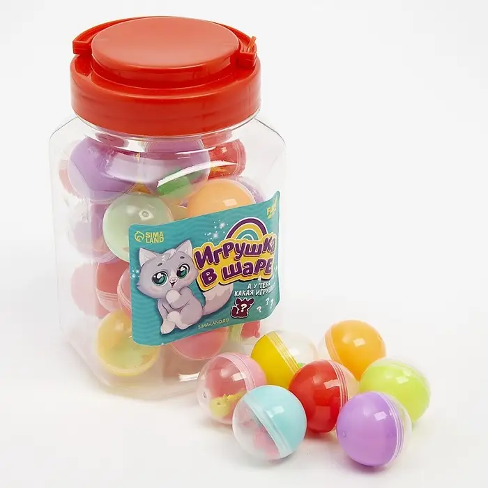 Игрушка - сюрприз «Котик», в банке, 30 шт., МИКС