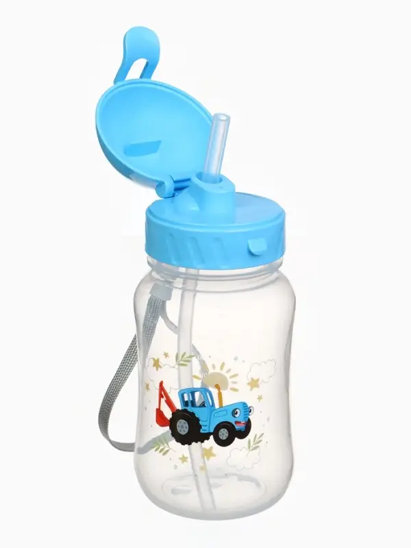 Поильник-непроливайка с трубочкой, 270 мл, Синий трактор Поильник-непроливайка с трубочкой, 270 мл, Синий трактор