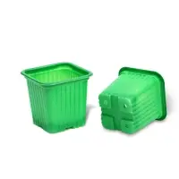 Горшок для рассады, 210 мл, d=7 см, h=6.5 см, зелёный, в наборе 10 шт., Greengo