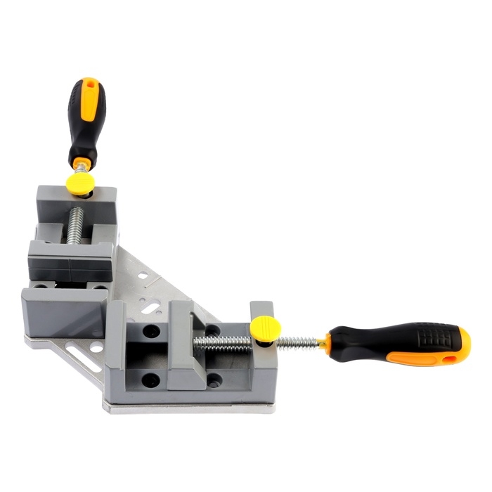 Струбцина угловая усиленная ТУНДРА, металлическая, два зажима 90 и 180°, 2К рукоятка, 70 мм   107021 Струбцина угловая усиленная ТУНДРА, металлическая, два зажима 90 и 180°, 2К рукоятка, 70 мм   107021