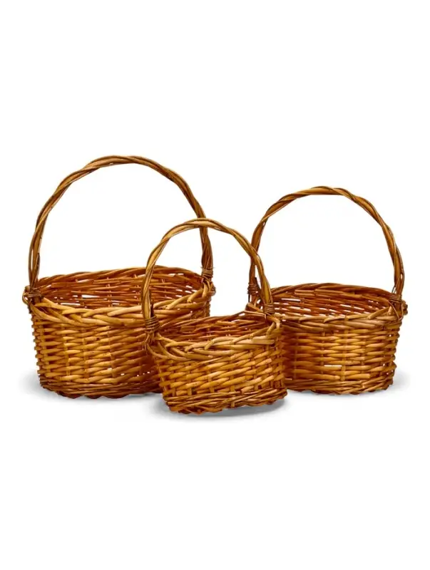 Набор корзин 3 шт ИВА 27x23x13 23x19x11 17x12x9x21 см ПЛЕТ ручка h=17/14/12 см