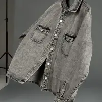 Куртка джинсовая O3, серая, размер XL/XXL